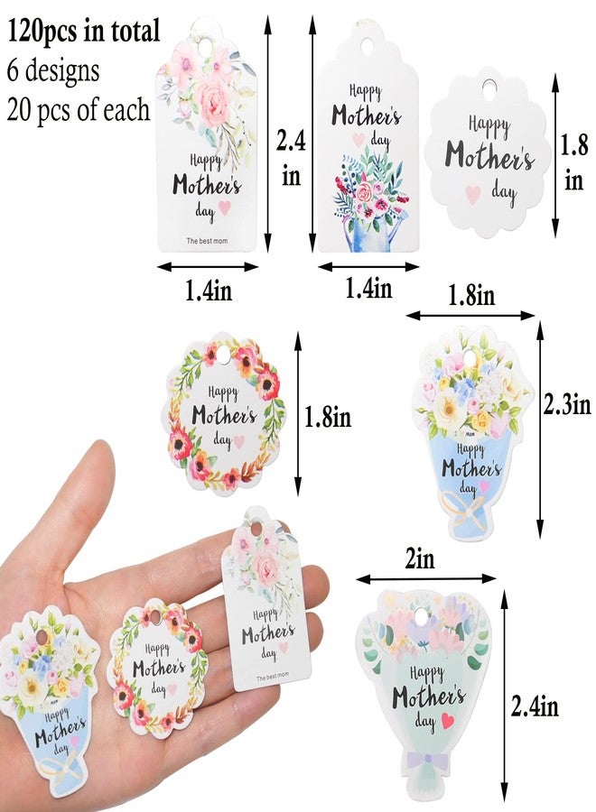 HADDIY Mother's Day Gift Tags,120 Pcs Floral Happy Mother's Day Hanging Paper Tags with String Best Mom Labels for Gift Wrapping Supplies - Image 2